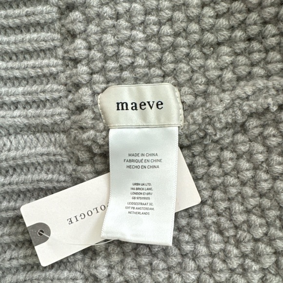 Anthropologie Maeve Rhinestone Waffle Knit Beanie Hat Light Gray One Size New - Picture 5 of 9